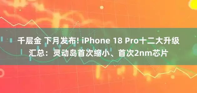 千层金 下月发布! iPhone 18 Pro十二大升级汇总:灵动岛首次缩小、首次2nm芯片
